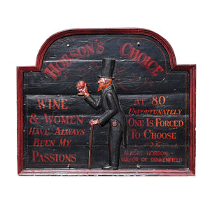Retro Coffee Station Wooden Plaque - 'Hobson's Choice'