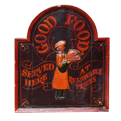 Retro Coffee Station Wooden Plaque - 'Good Food'