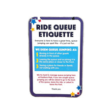 Ride Queue Etiquette Swingboard Sign
